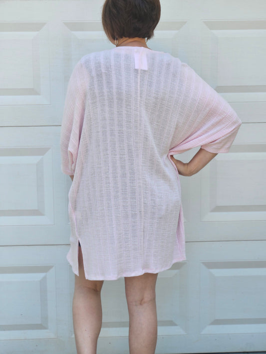 Ribbed Lightweight Cardigan in Lilac