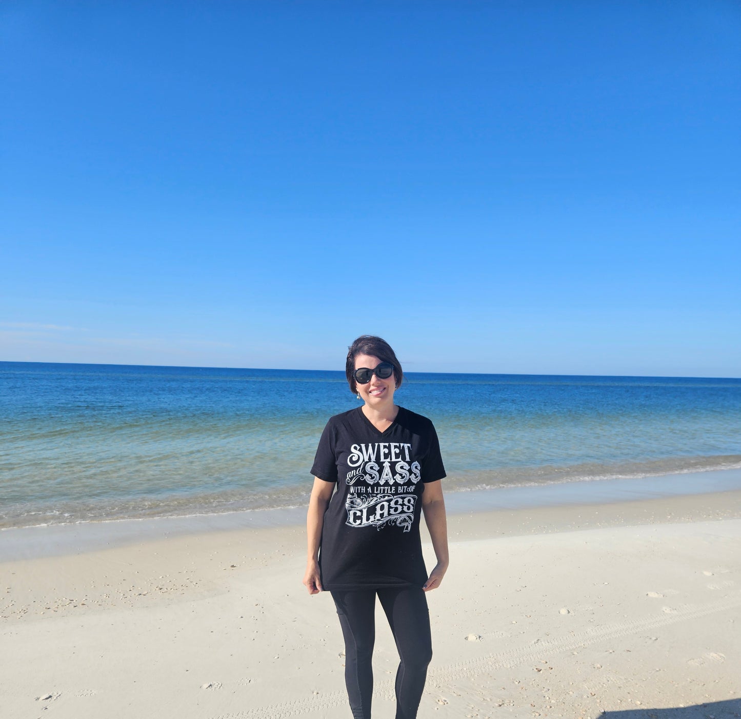Sweet And Sass With A Little Bit Of Class Graphic Tee in Black & White