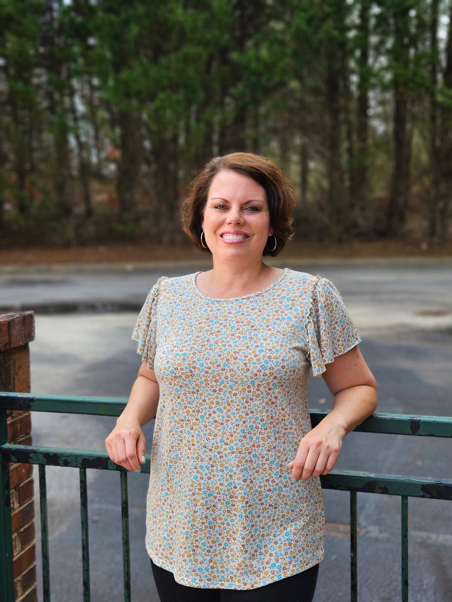 Paisley Floral Top in Sage