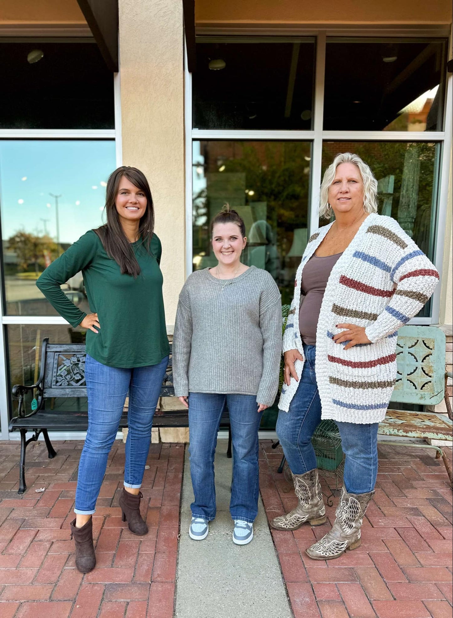 Striped Chunky Knit Sweater Cardigan in Ivory