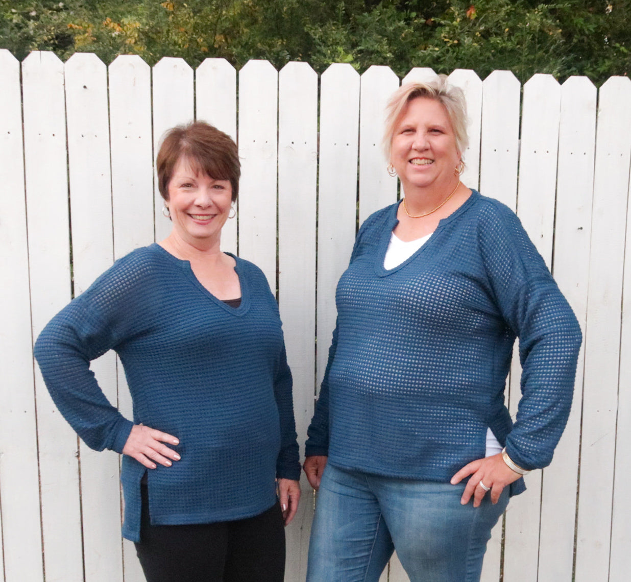 Wide Notch Relax Fit Top in Deep Teal