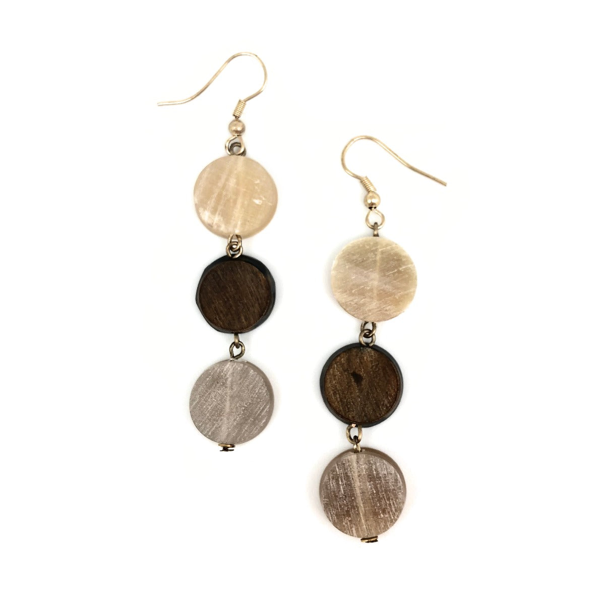 Circle Shape Dangle Earrings in Multi-Colored
