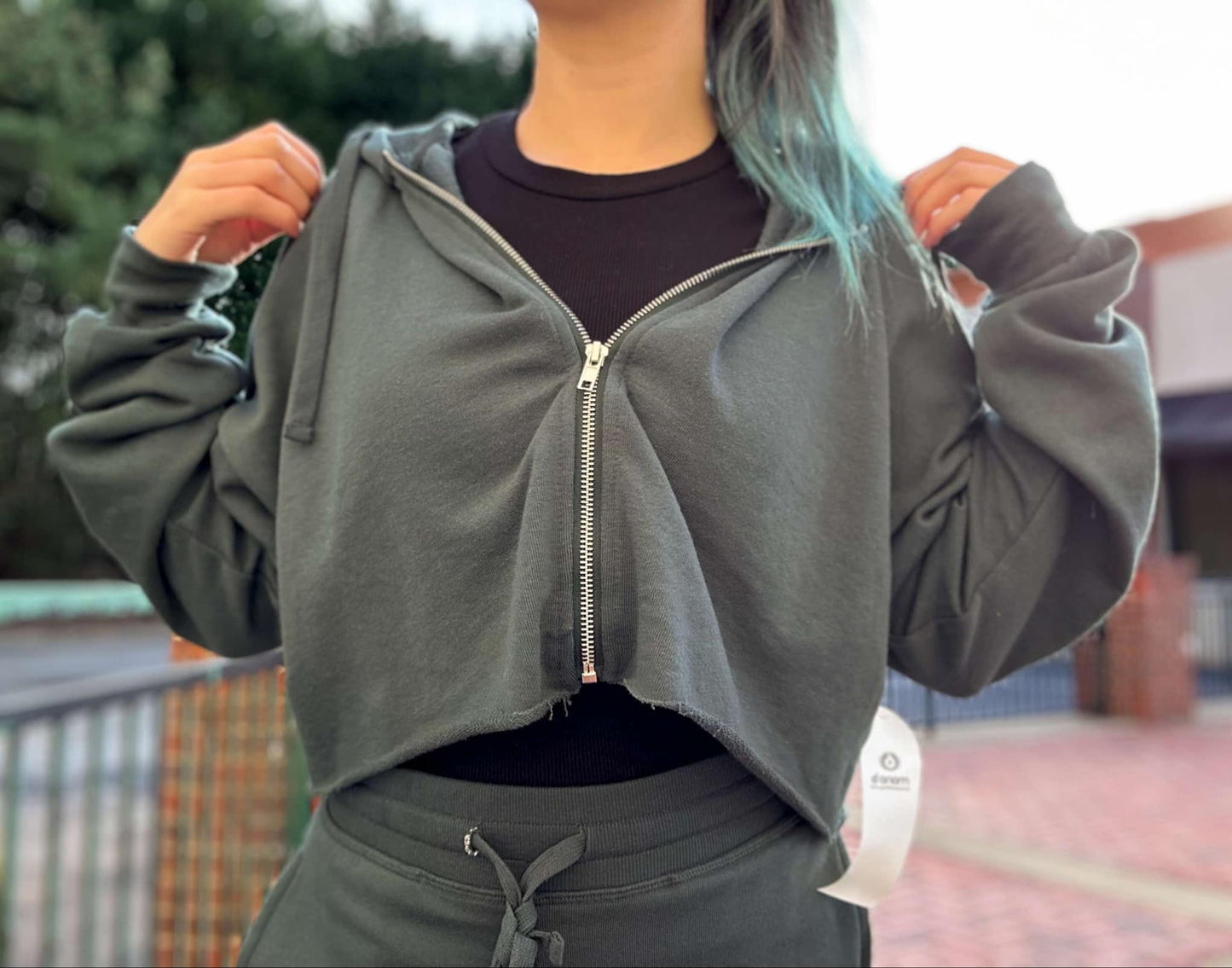 French Terry Jogger Set in Jungle Green
