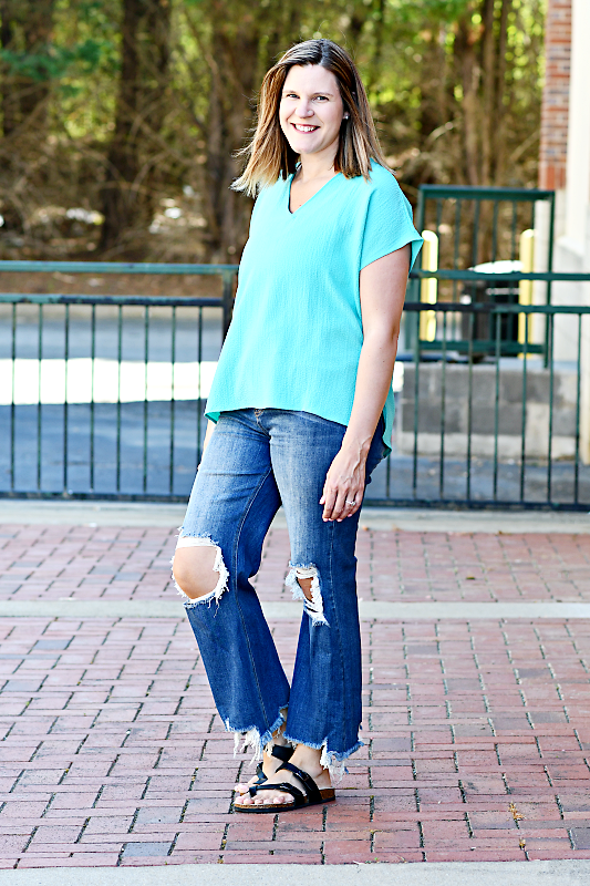 Textured Tunic Top in Emerald