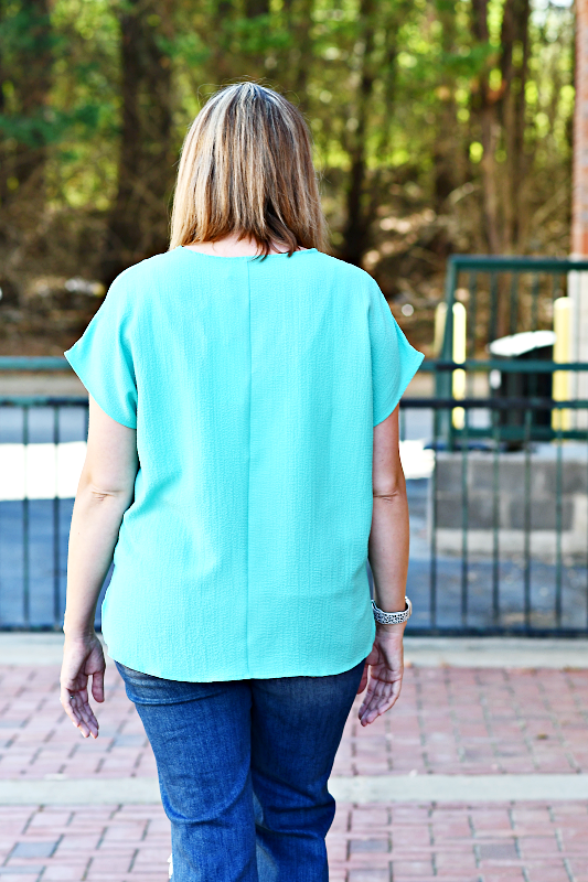 Textured Tunic Top in Emerald