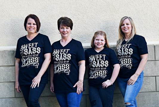 Sweet And Sass With A Little Bit Of Class Graphic Tee in Black & White