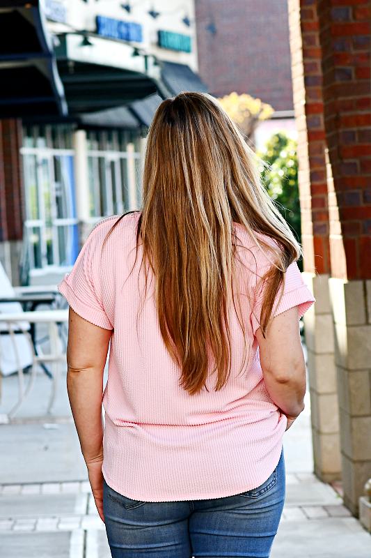 Urban Ribbed Top in Pink