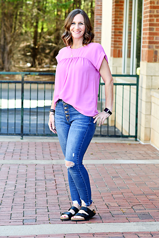 Babydoll Top in Magenta