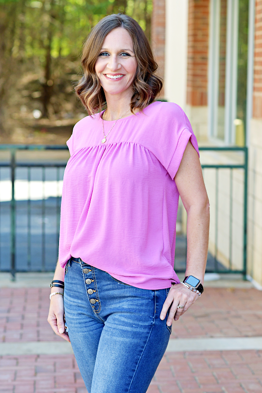 Babydoll Top in Magenta
