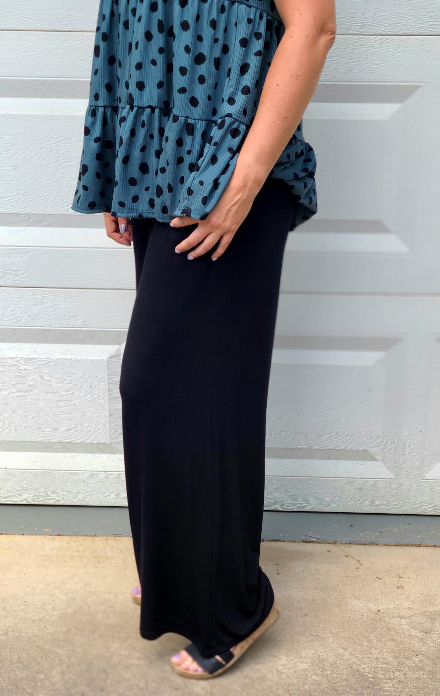 High-Rise Wide Leg Pants in Black