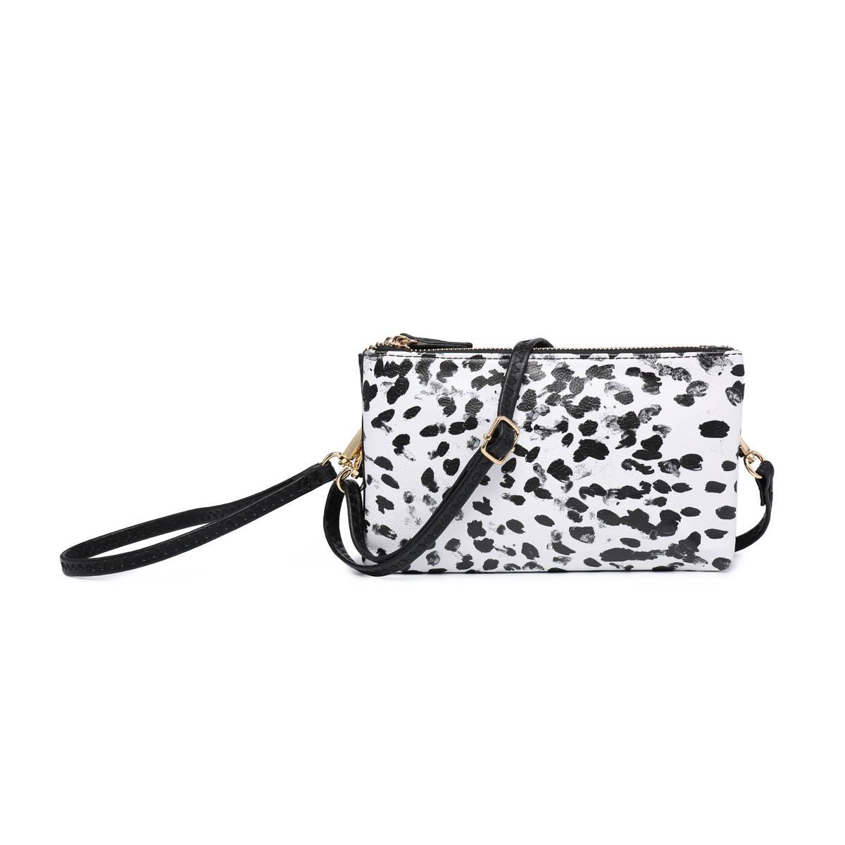Appaloosa Compartment Wristlet/Crossbody in White