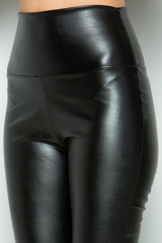 Faux Leather Leggings in Black