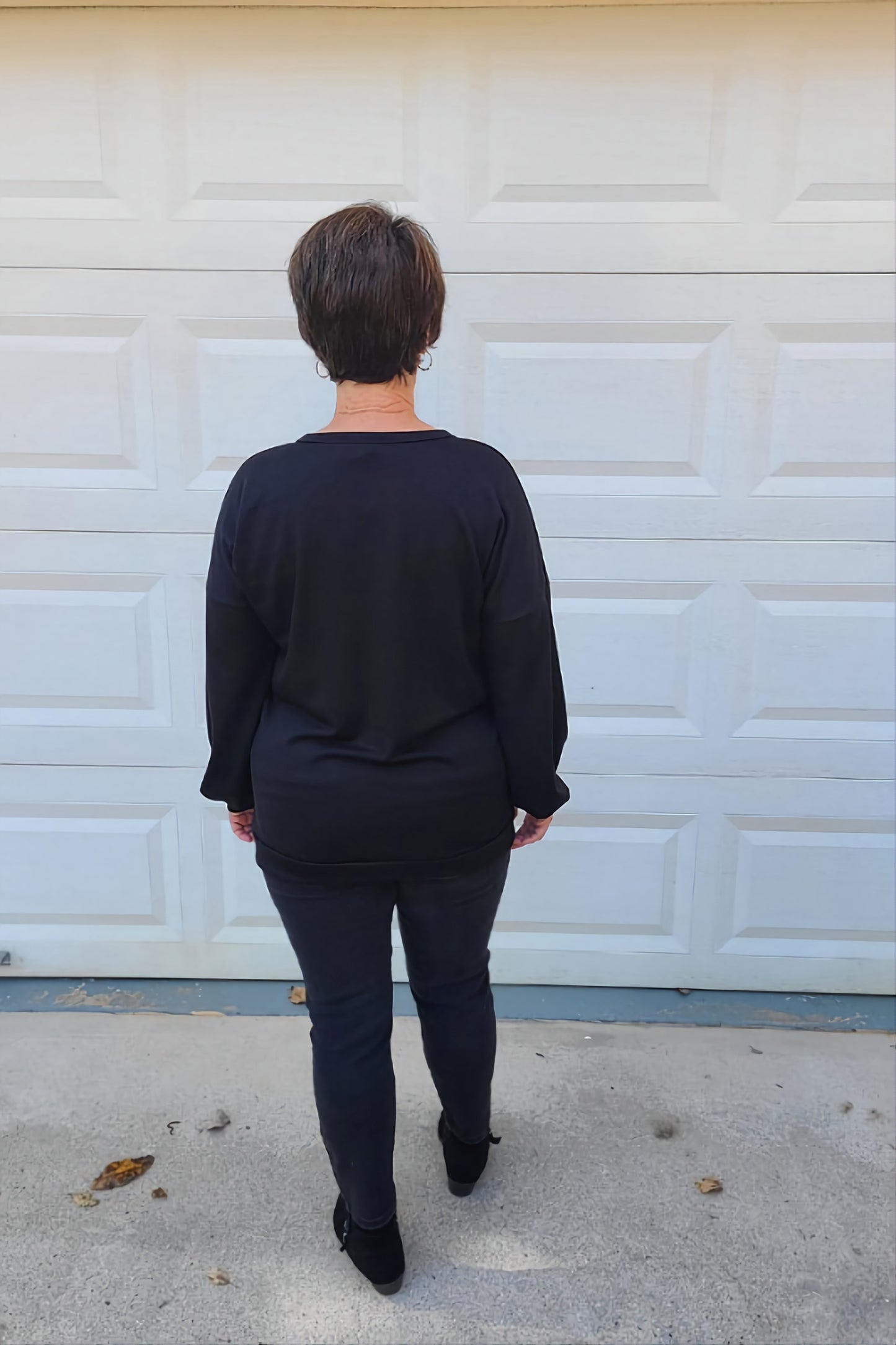 Leopard "Mama" Printed Pullover Top in Black
