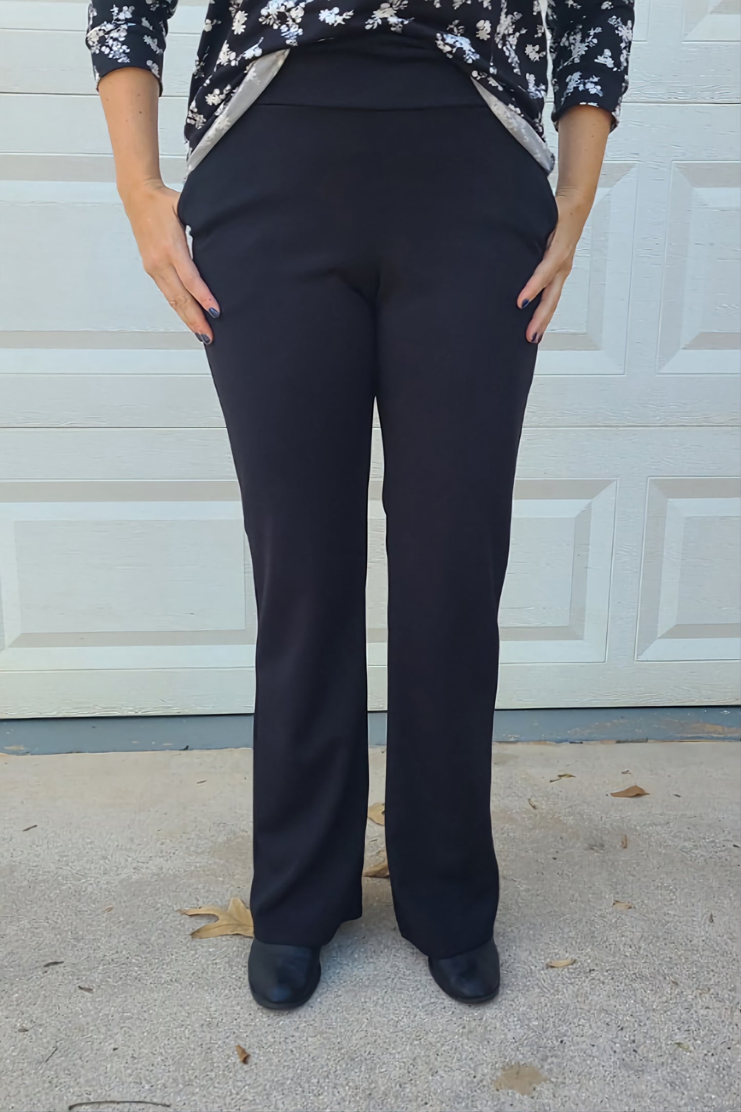 Flare Polyester Pants in Black