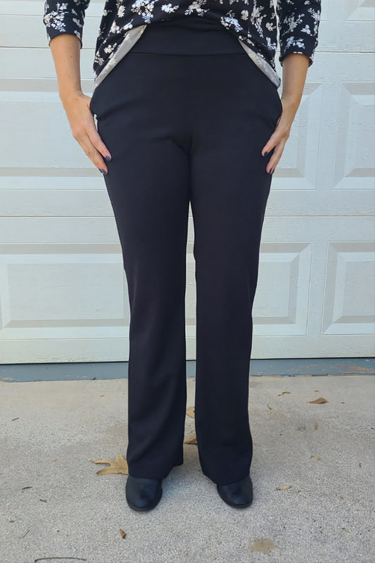 Flare Polyester Pants in Black