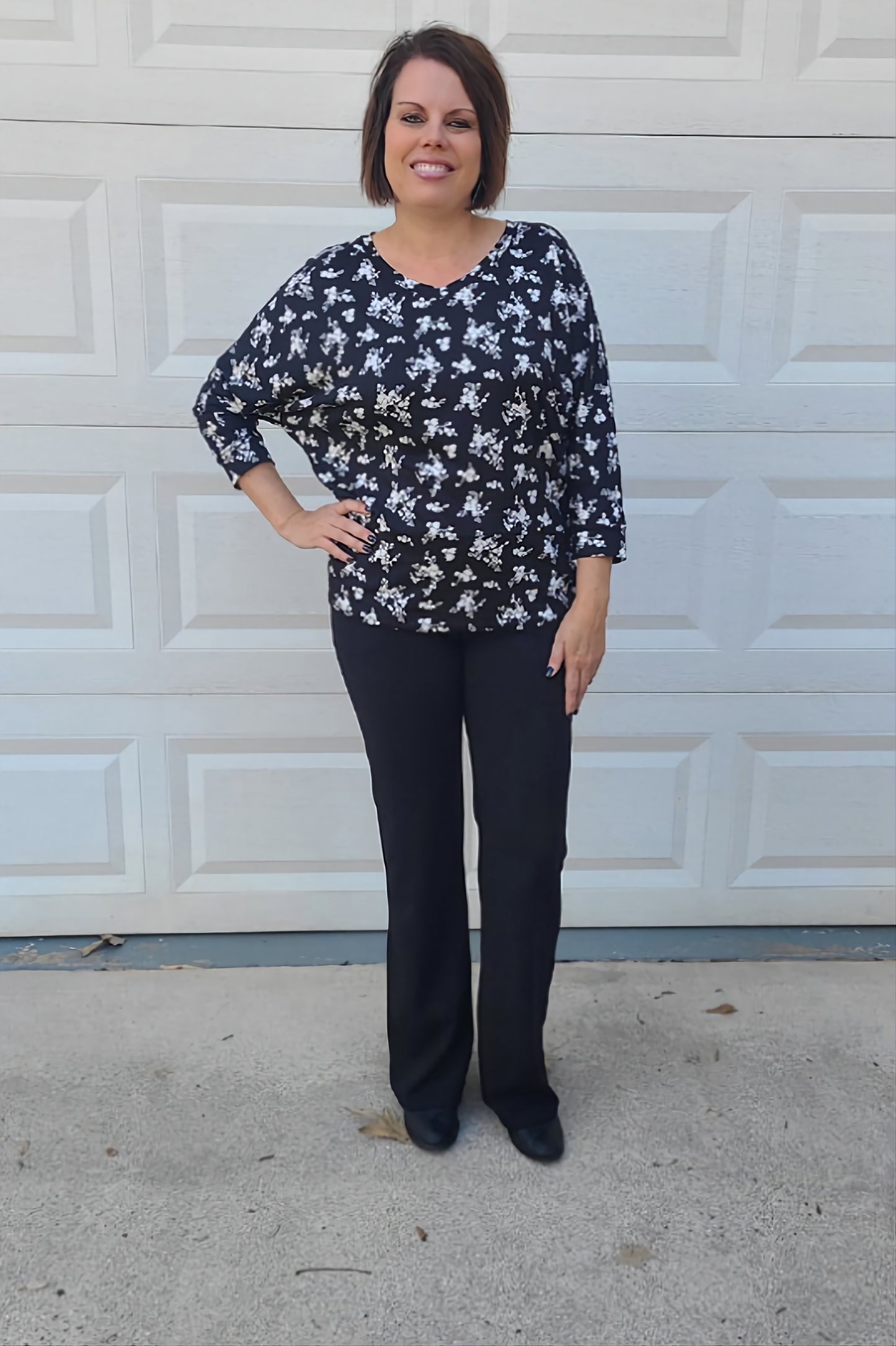 Flare Polyester Pants in Black