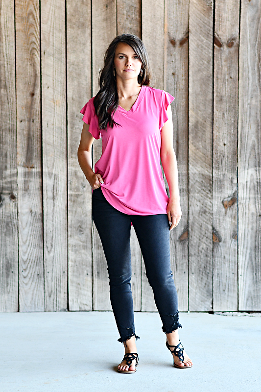 Mid Rise Cropped Skinny with a Frayed & Distressed Hem Jeans in Black
