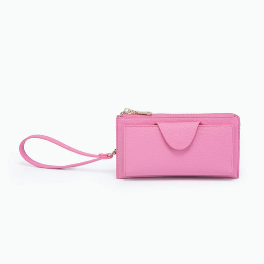 Snap Closure RFID Wristlet Wallet in Bubblegum