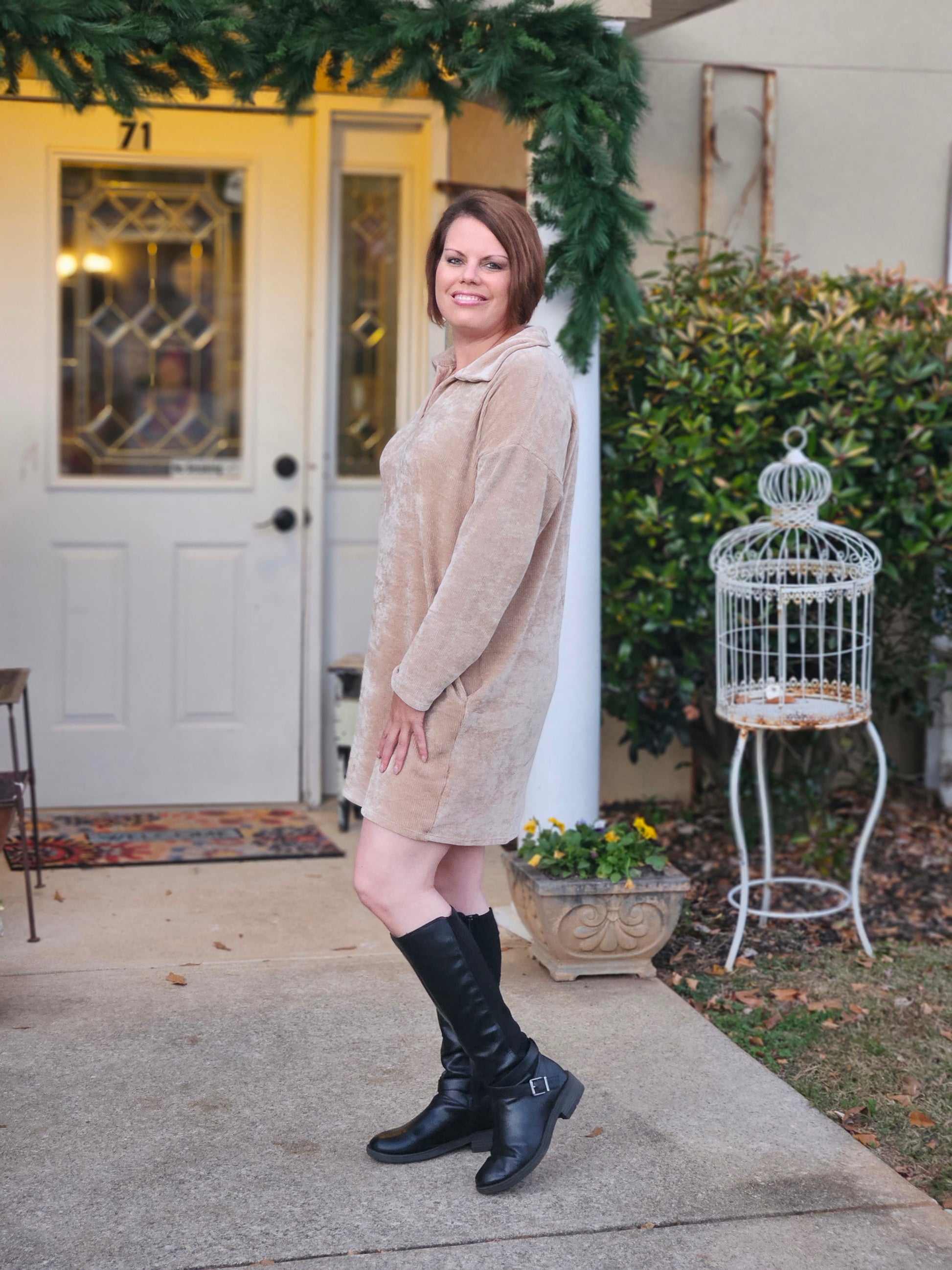 Long Sleeve Chenille Knit Dress in Ivory Sweet Sassafras Boutique Long Sleeve Chenille Knit Dress in Ivory Sweet Sassafras Boutique