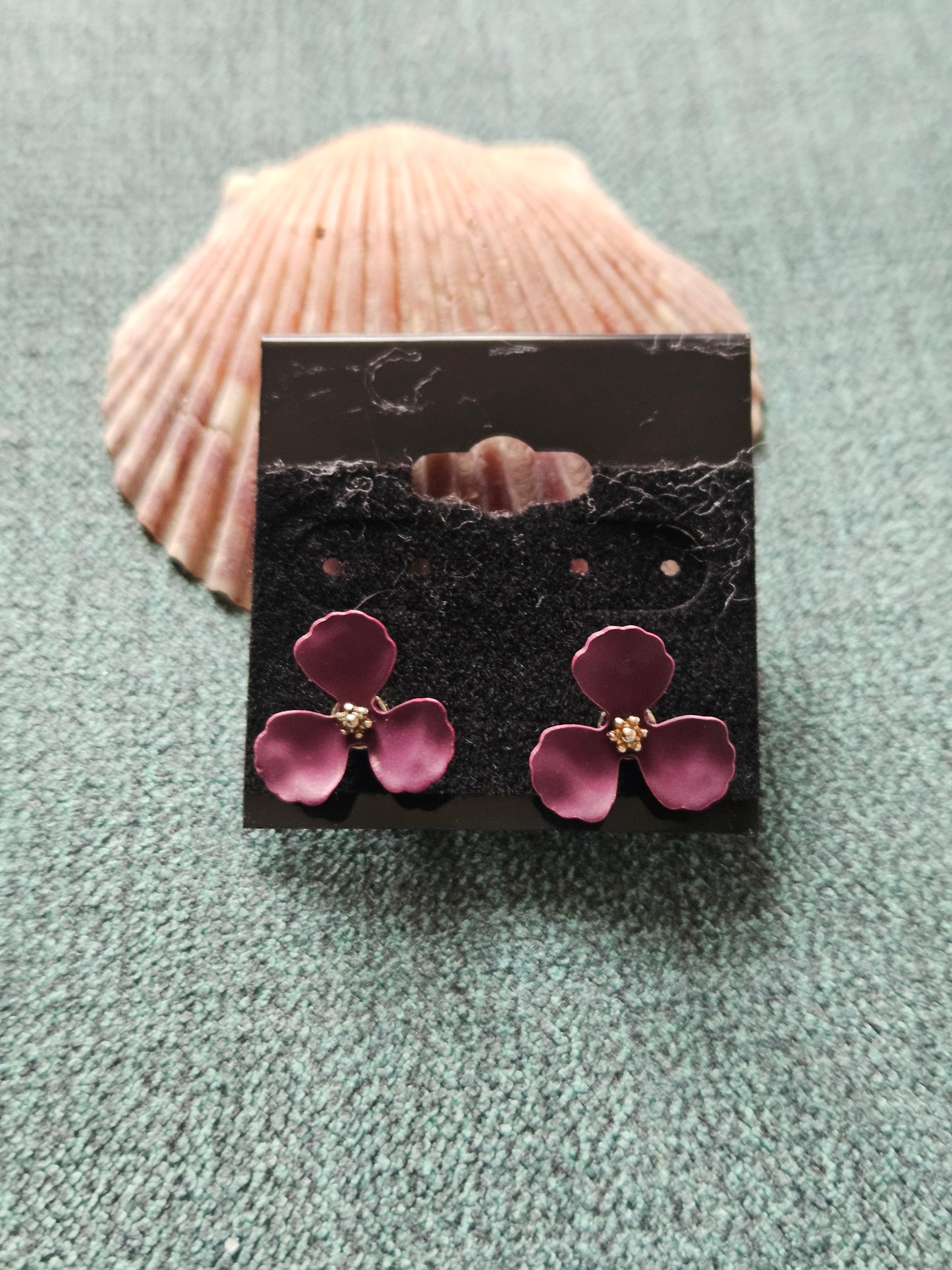 Flower Earrings in Purple