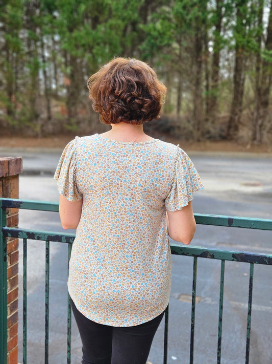 Paisley Floral Top in Sage