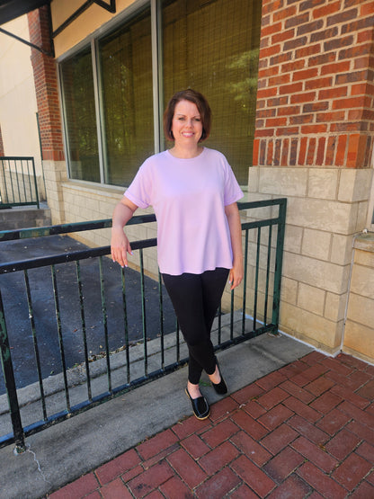 Lightweight Thermal Dolman Sleeved Top in Lilac