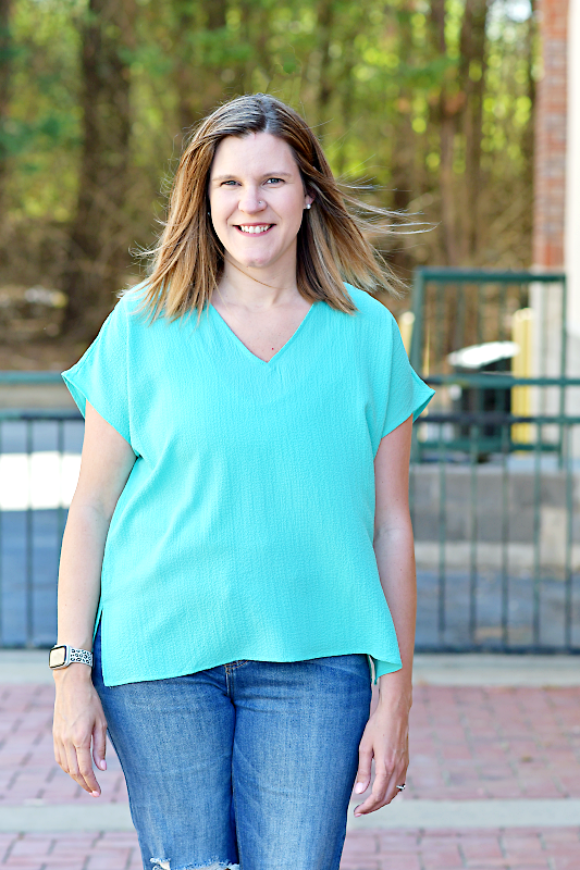 Textured Tunic Top in Emerald