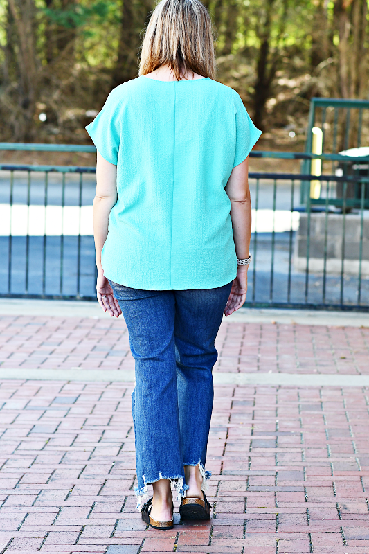 Textured Tunic Top in Emerald