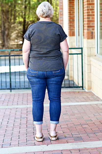 Urban Ribbed Top in Charcoal