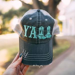 Katydid Y'ALL Western Trucker Hat in Mint
