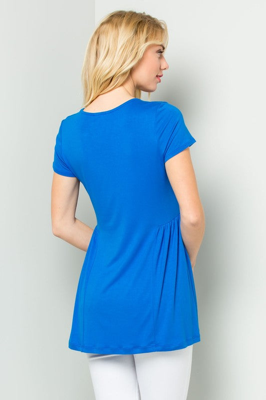 Side Shirred Top in Royal Blue