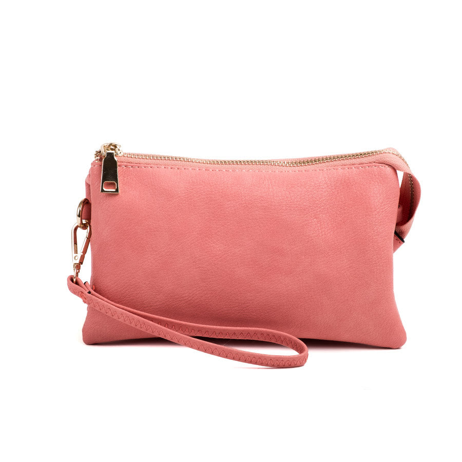 Compartment Wristlet/Crossbody in Peach