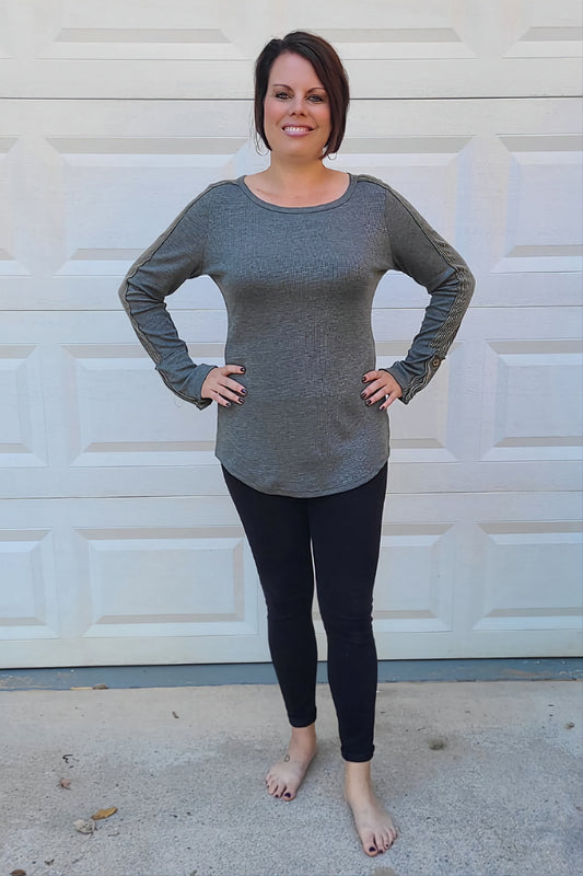 Long Sleeve Thermal Top in Olive