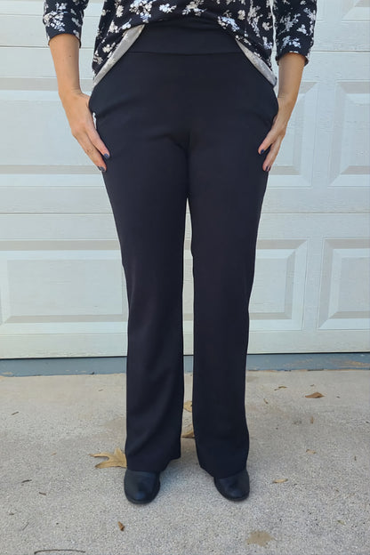 Flare Polyester Pants in Black