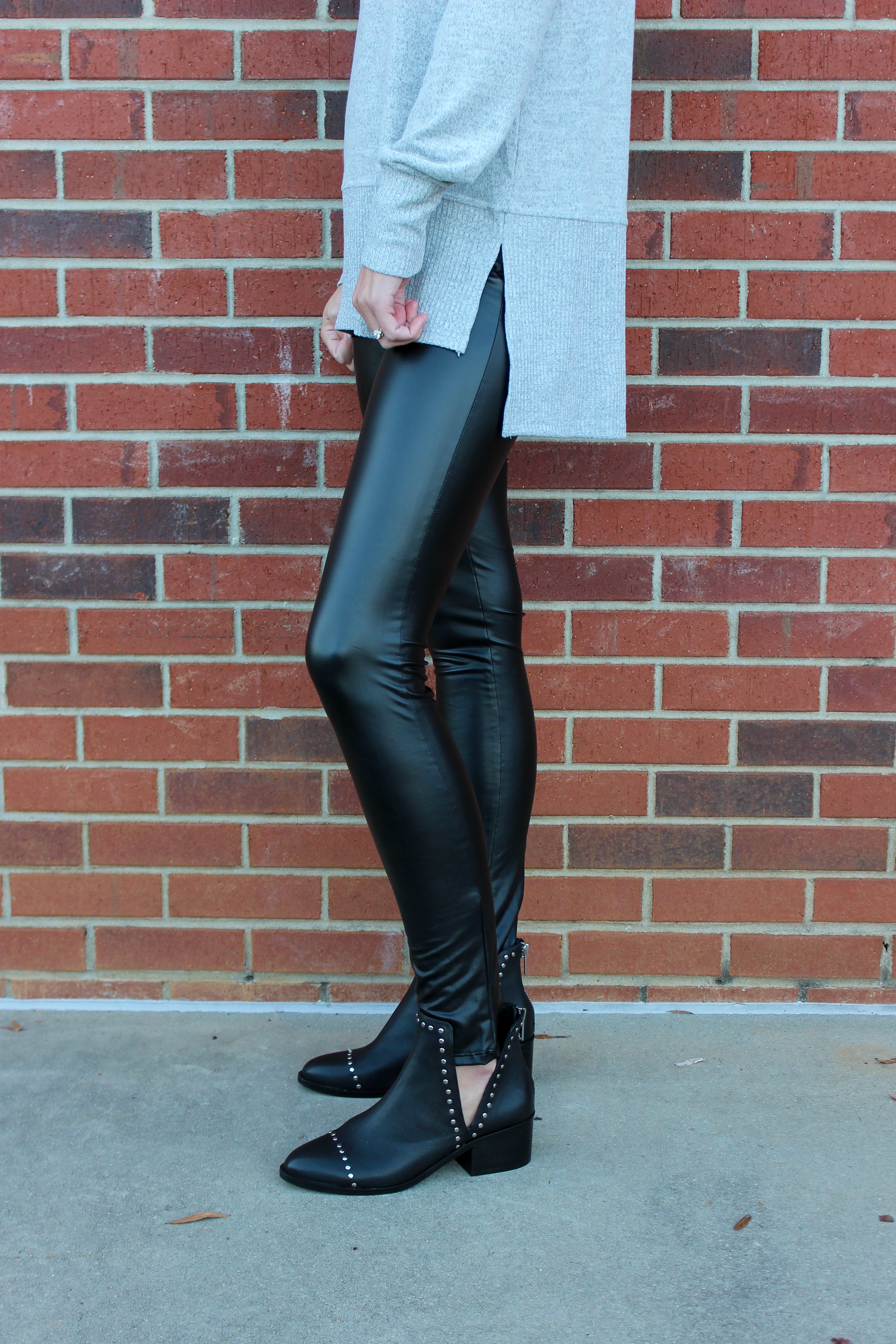 B.P By Nordstrom Vegan Leather Leggings, Size X Small, Black. | eBay