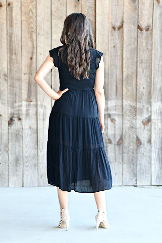 Berydress Women's Summer Dress Spaghetti Strap Tiered Midi Dress